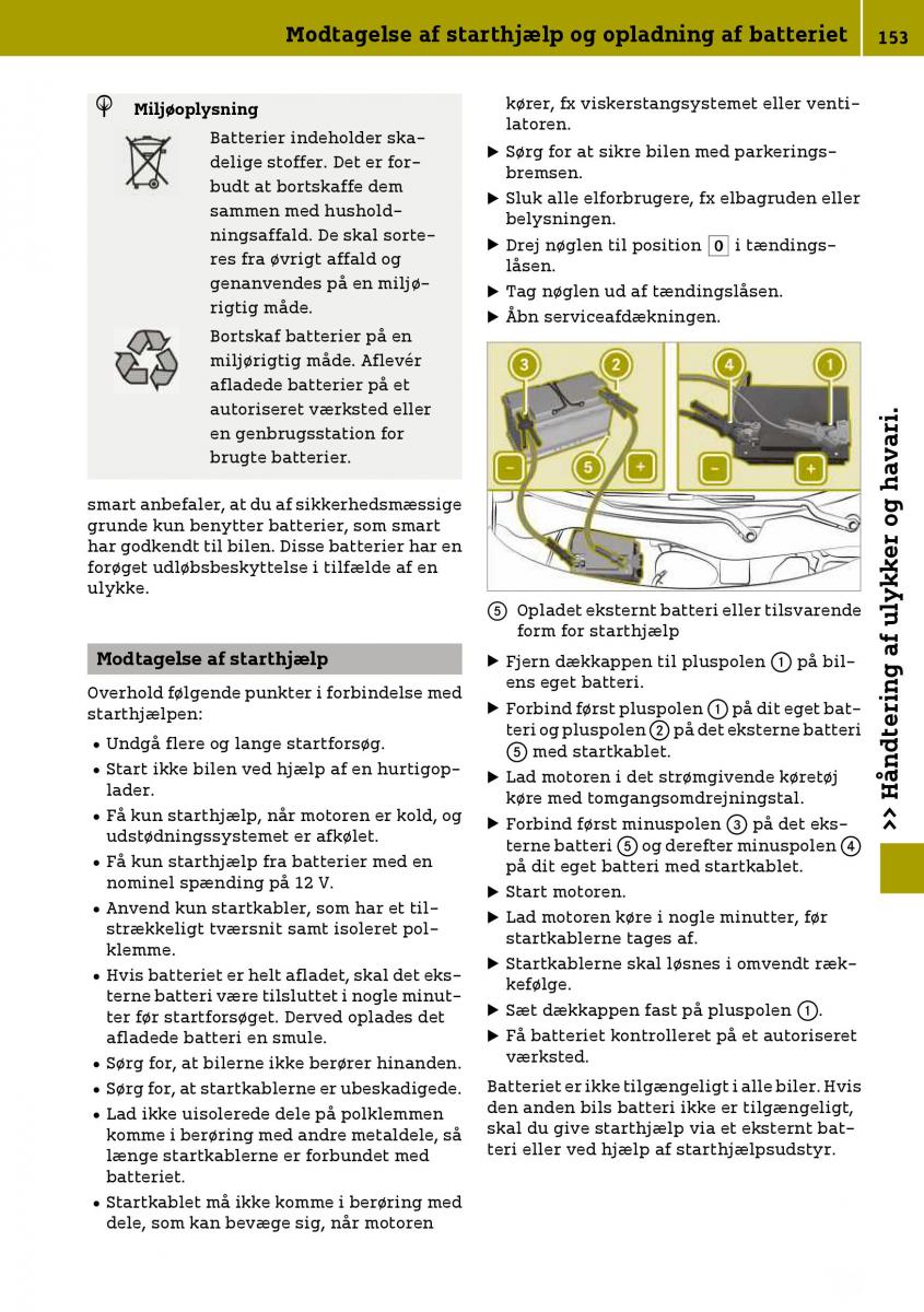 Smart Fortwo III 3 Bilens instruktionsbog / page 155