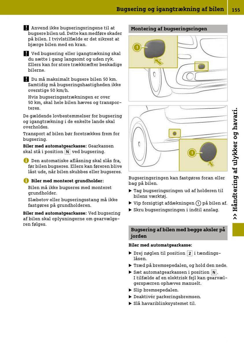 Smart Fortwo III 3 Bilens instruktionsbog / page 157