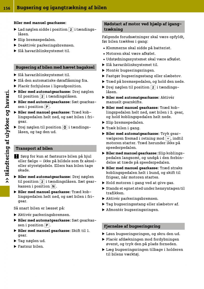 Smart Fortwo III 3 Bilens instruktionsbog / page 158