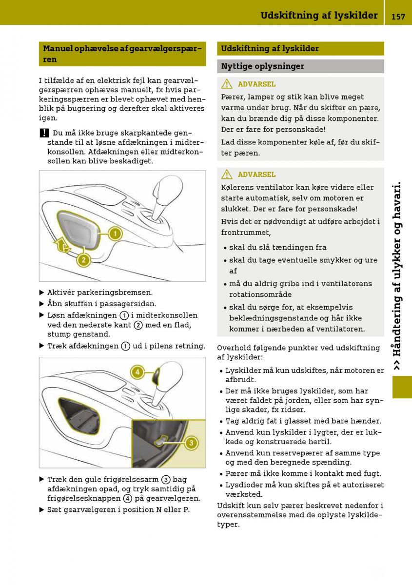 Smart Fortwo III 3 Bilens instruktionsbog / page 159