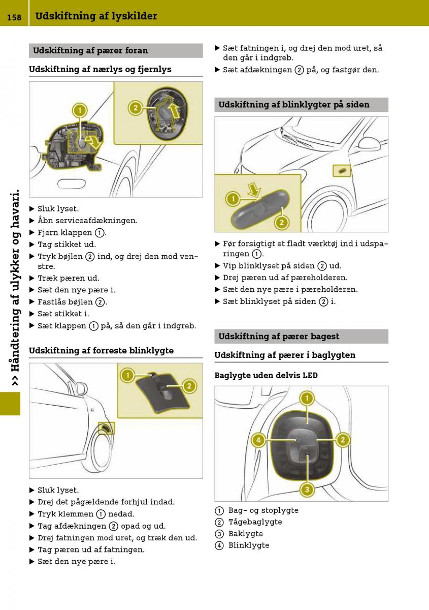 Smart Fortwo III 3 Bilens instruktionsbog / page 160