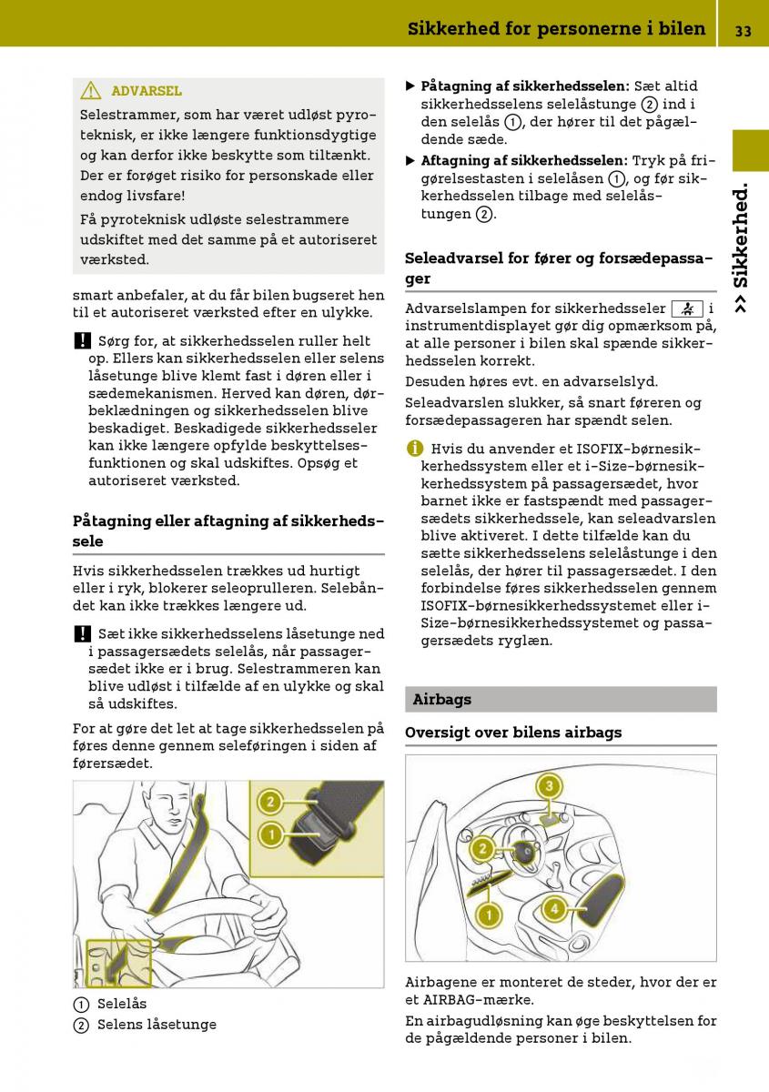 Smart Fortwo III 3 Bilens instruktionsbog / page 35