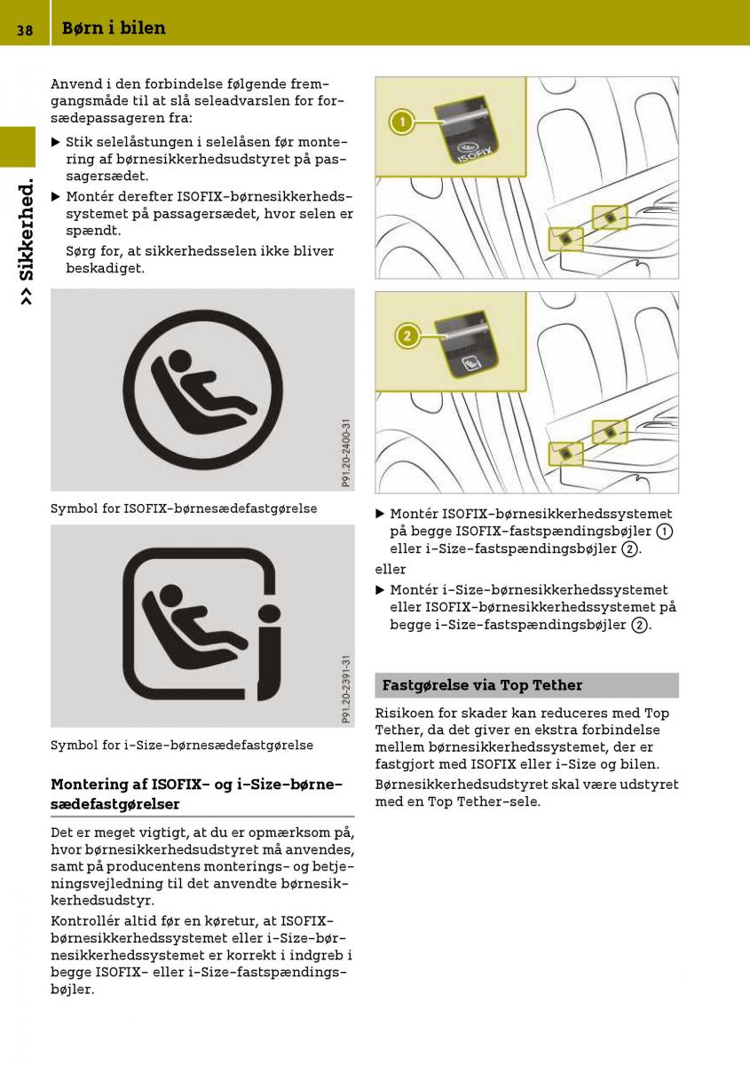 Smart Fortwo III 3 Bilens instruktionsbog / page 40