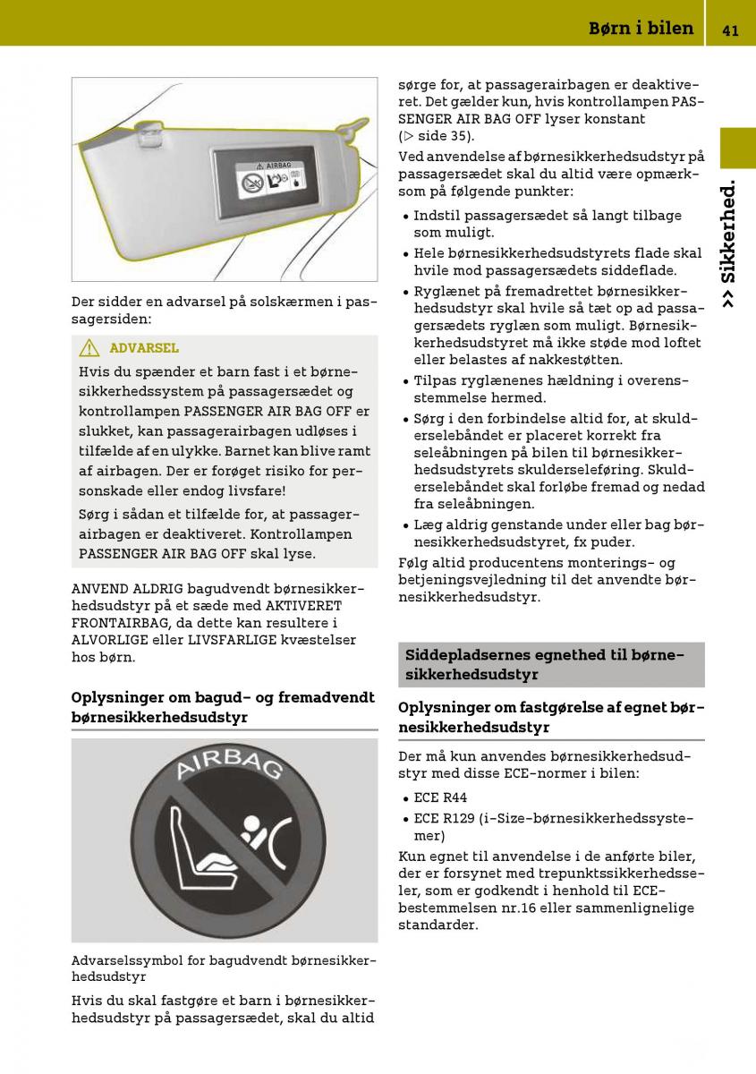 Smart Fortwo III 3 Bilens instruktionsbog / page 43