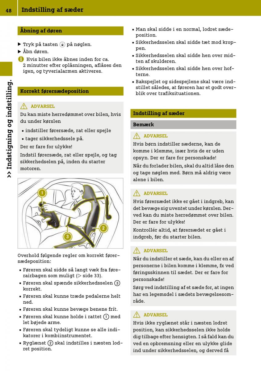 Smart Fortwo III 3 Bilens instruktionsbog / page 50