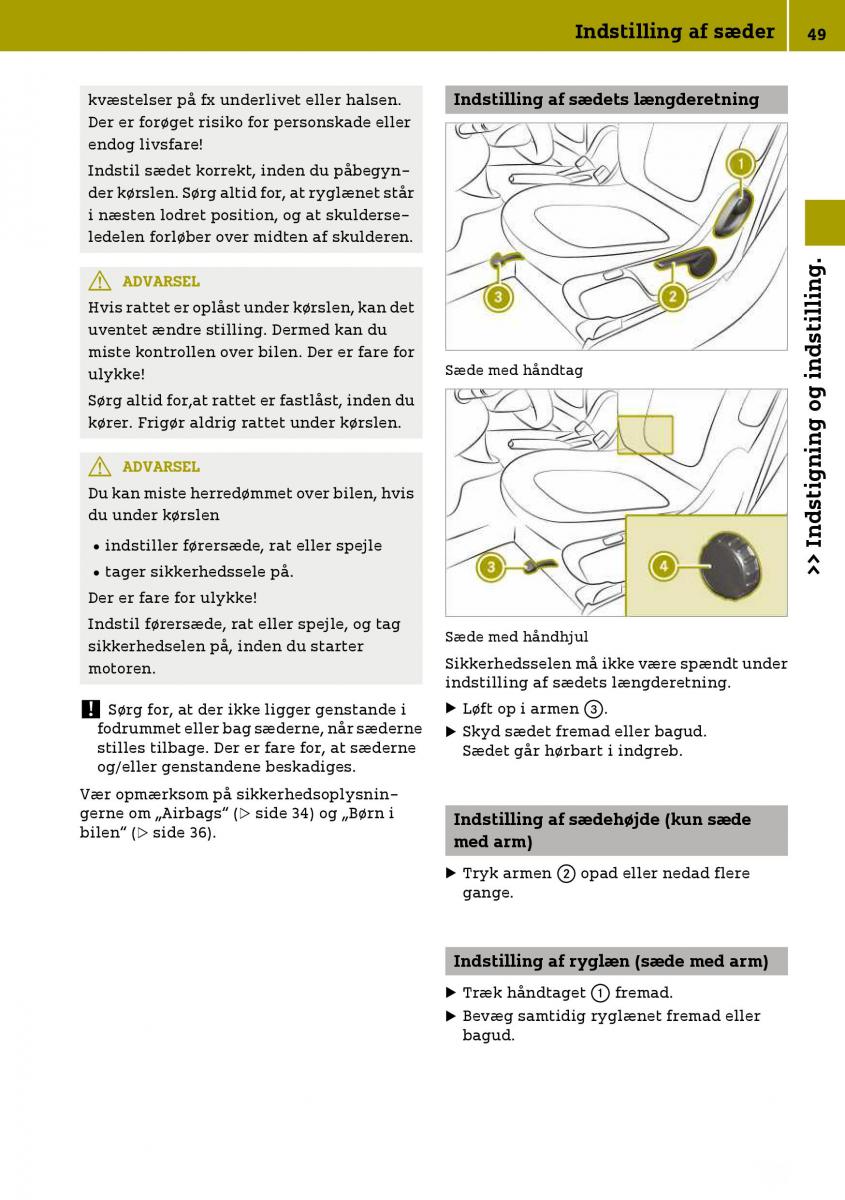 Smart Fortwo III 3 Bilens instruktionsbog / page 51