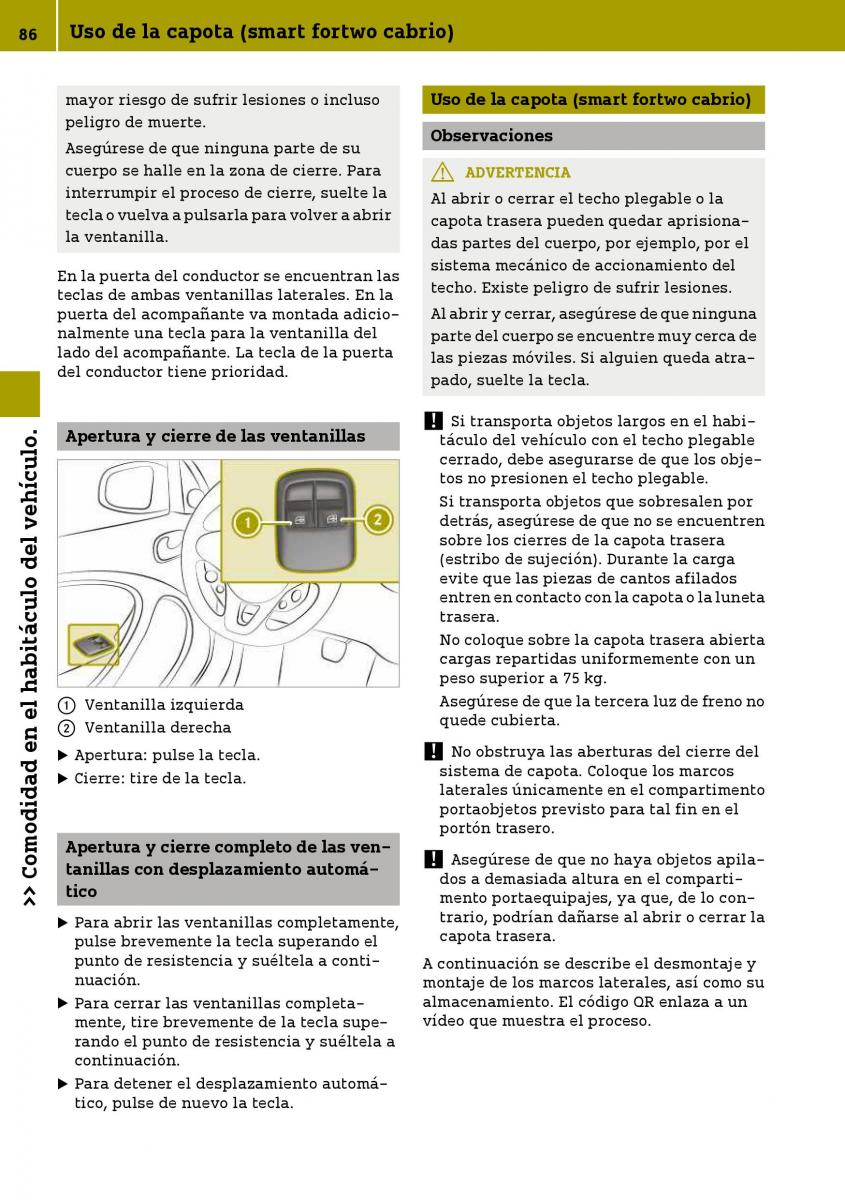 Smart Fortwo III 3 manual del propietario / page 88