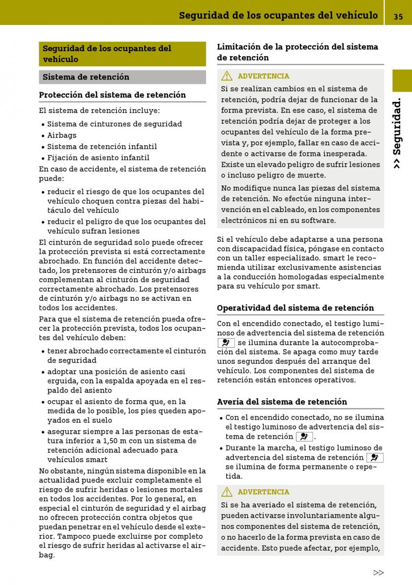 Smart Fortwo III 3 manual del propietario / page 37