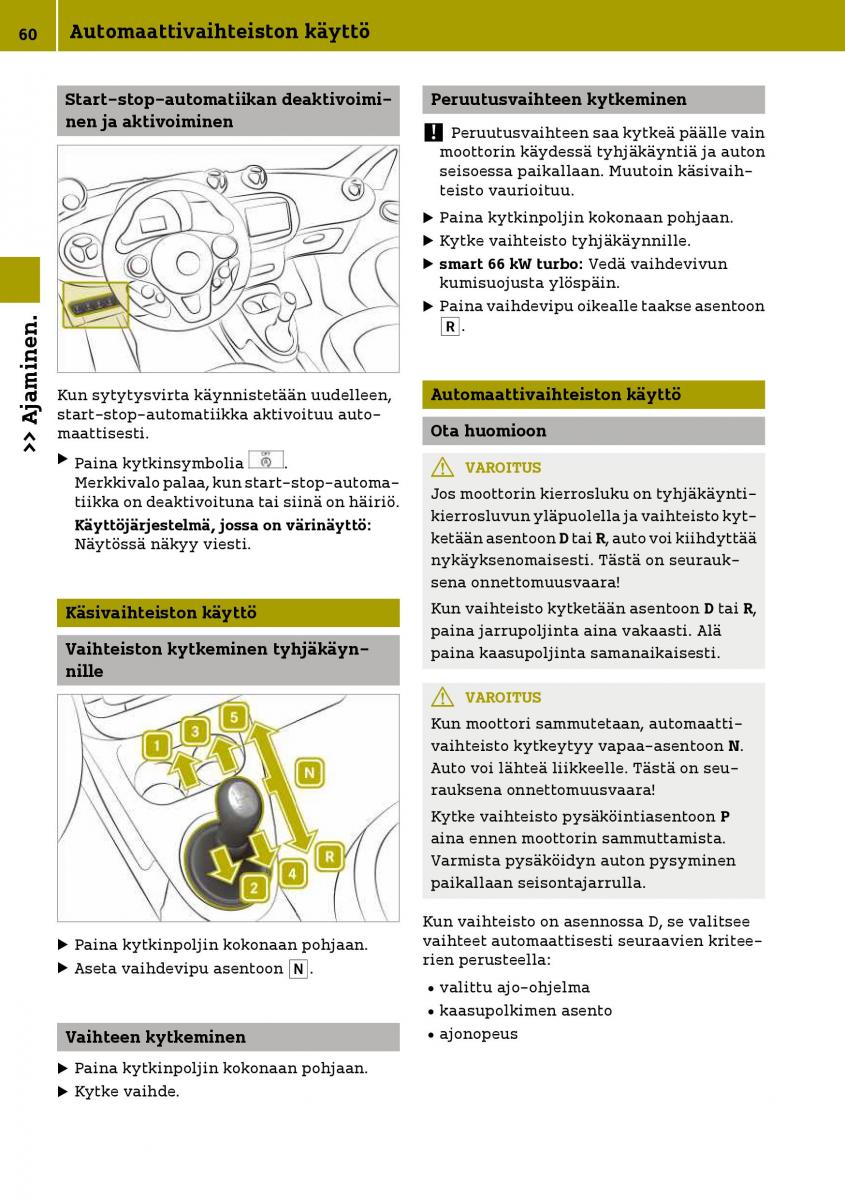 Smart Fortwo III 3 omistajan kasikirja / page 62