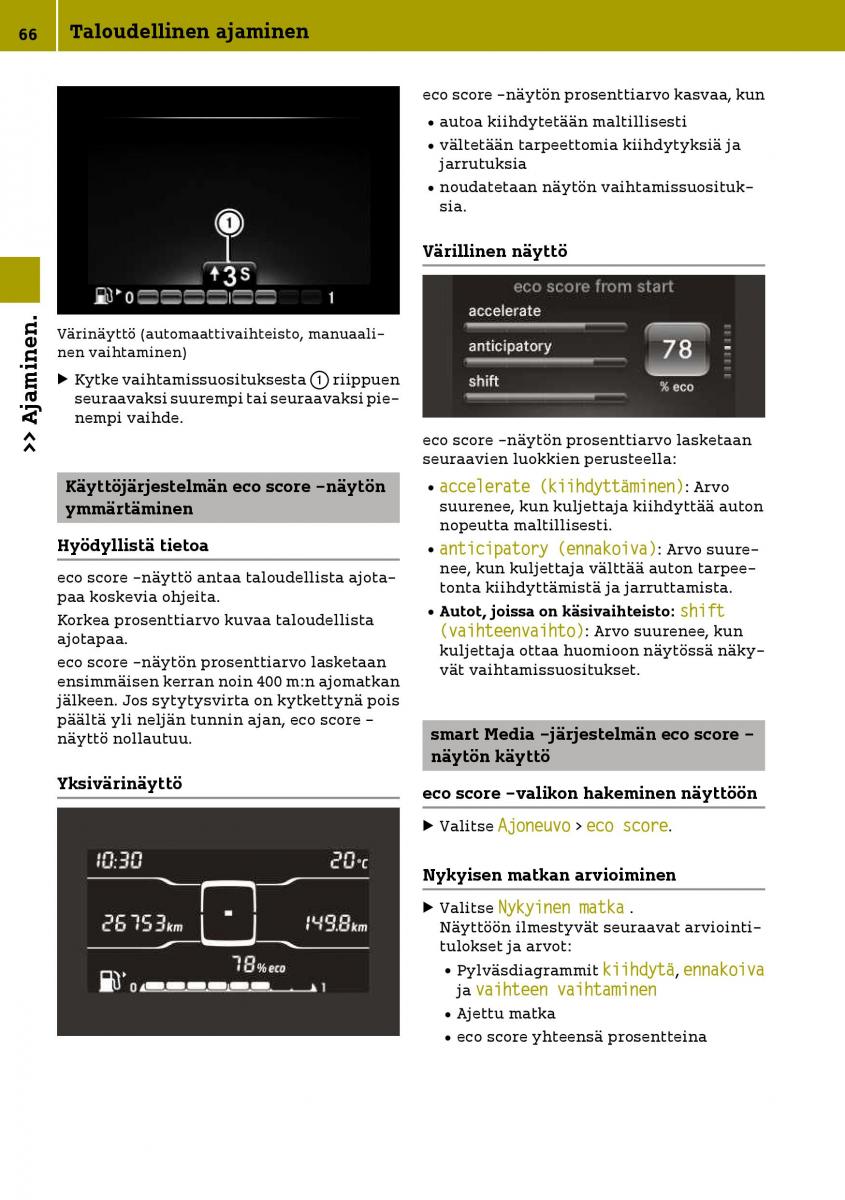 Smart Fortwo III 3 omistajan kasikirja / page 68