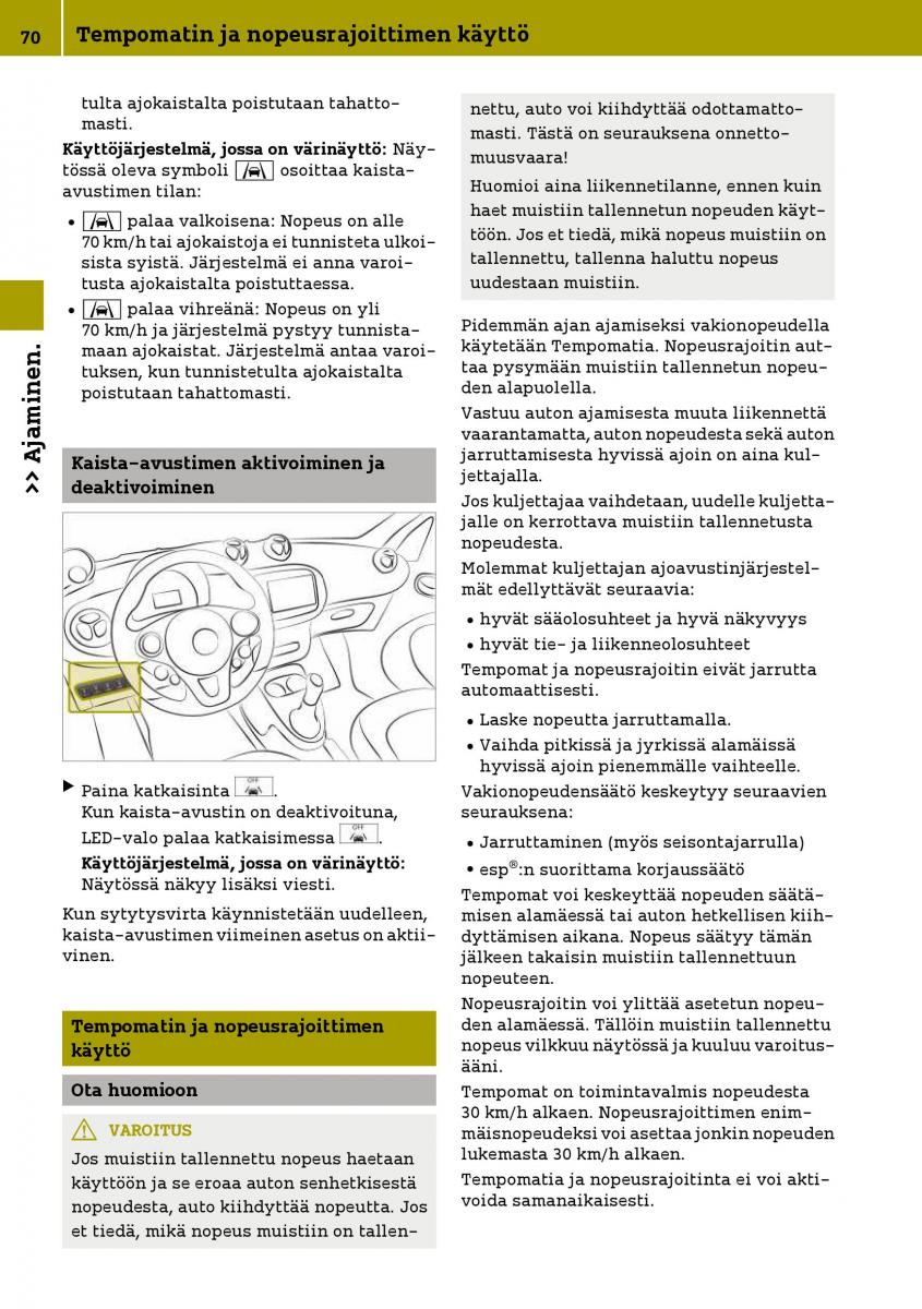 Smart Fortwo III 3 omistajan kasikirja / page 72