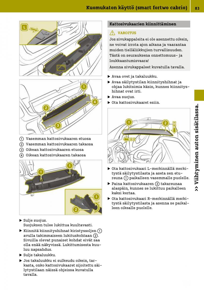 Smart Fortwo III 3 omistajan kasikirja / page 85