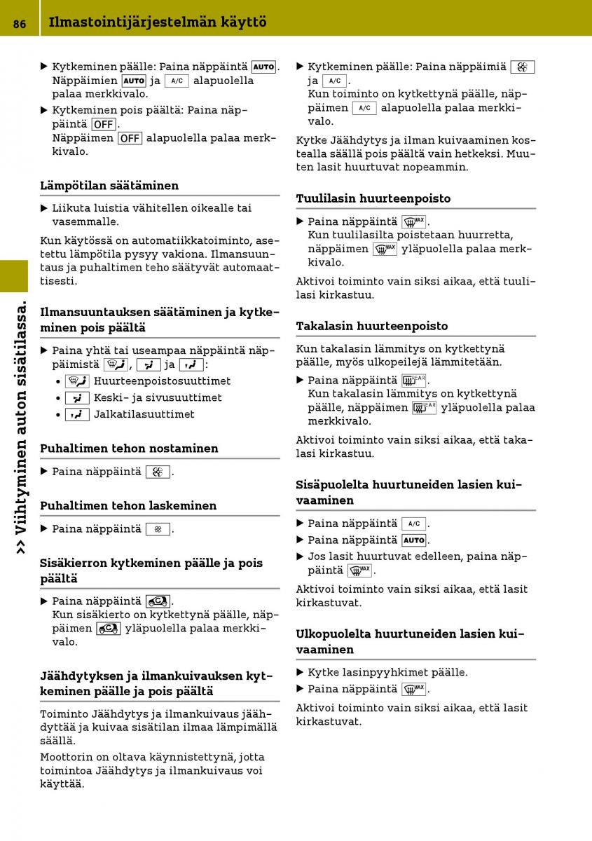 Smart Fortwo III 3 omistajan kasikirja / page 88