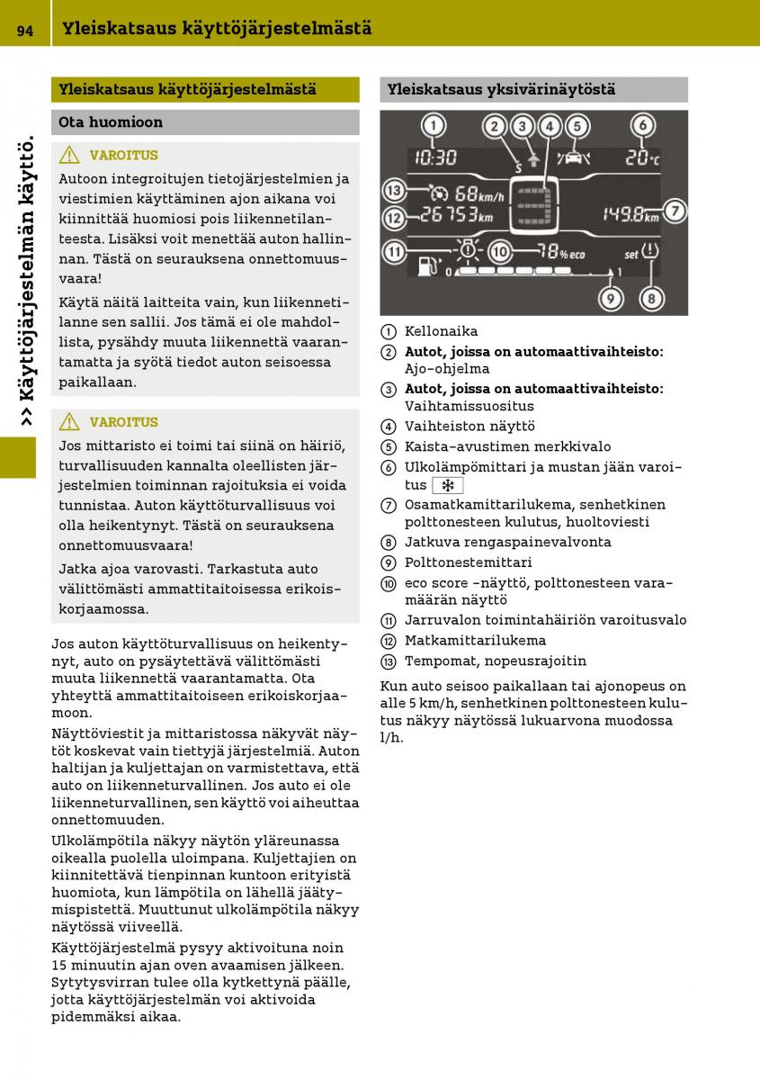 Smart Fortwo III 3 omistajan kasikirja / page 96