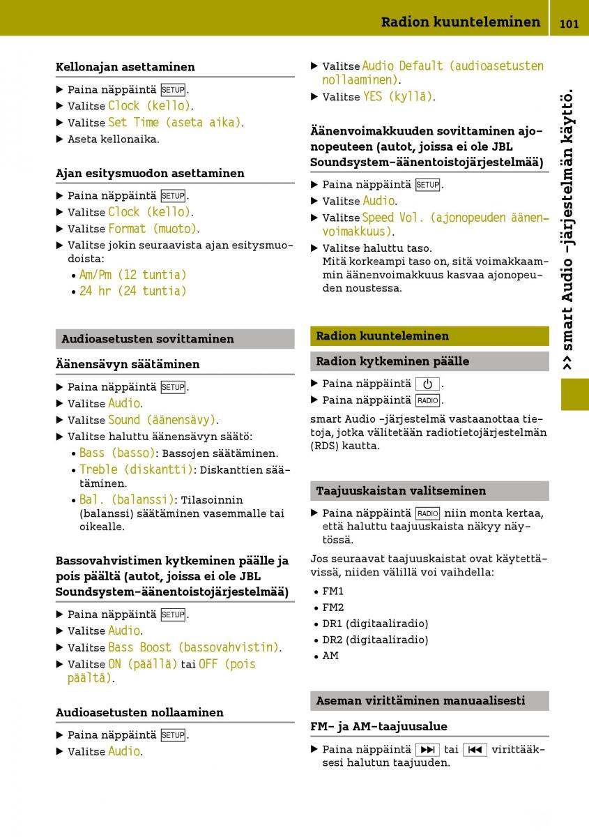 Smart Fortwo III 3 omistajan kasikirja / page 103