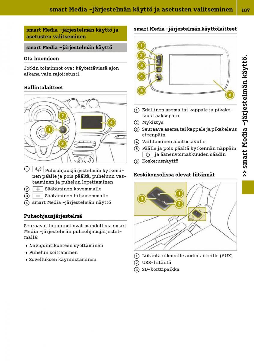 Smart Fortwo III 3 omistajan kasikirja / page 109