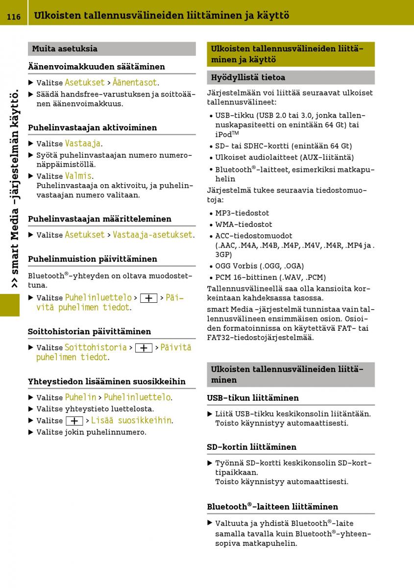 Smart Fortwo III 3 omistajan kasikirja / page 118