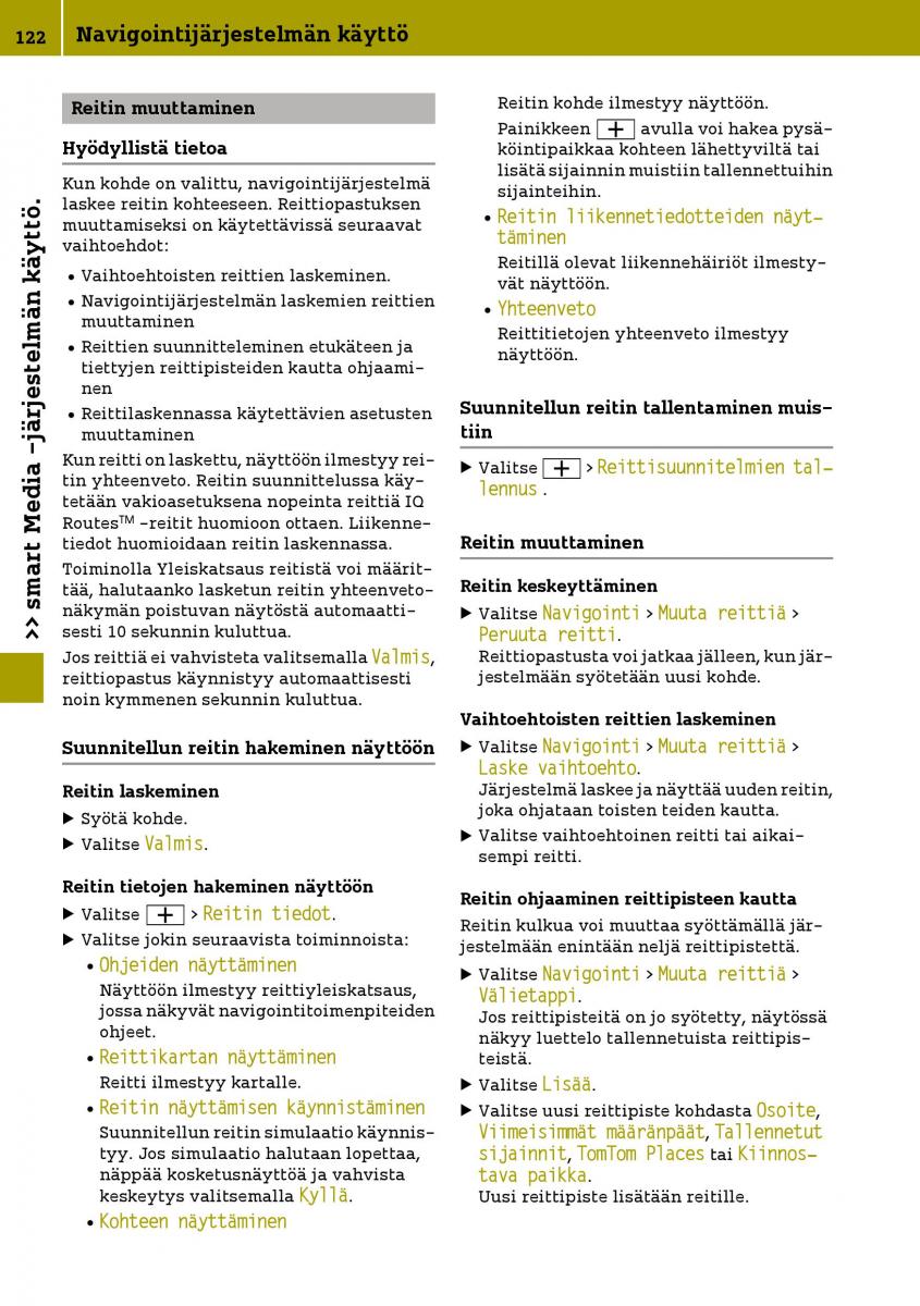 Smart Fortwo III 3 omistajan kasikirja / page 124