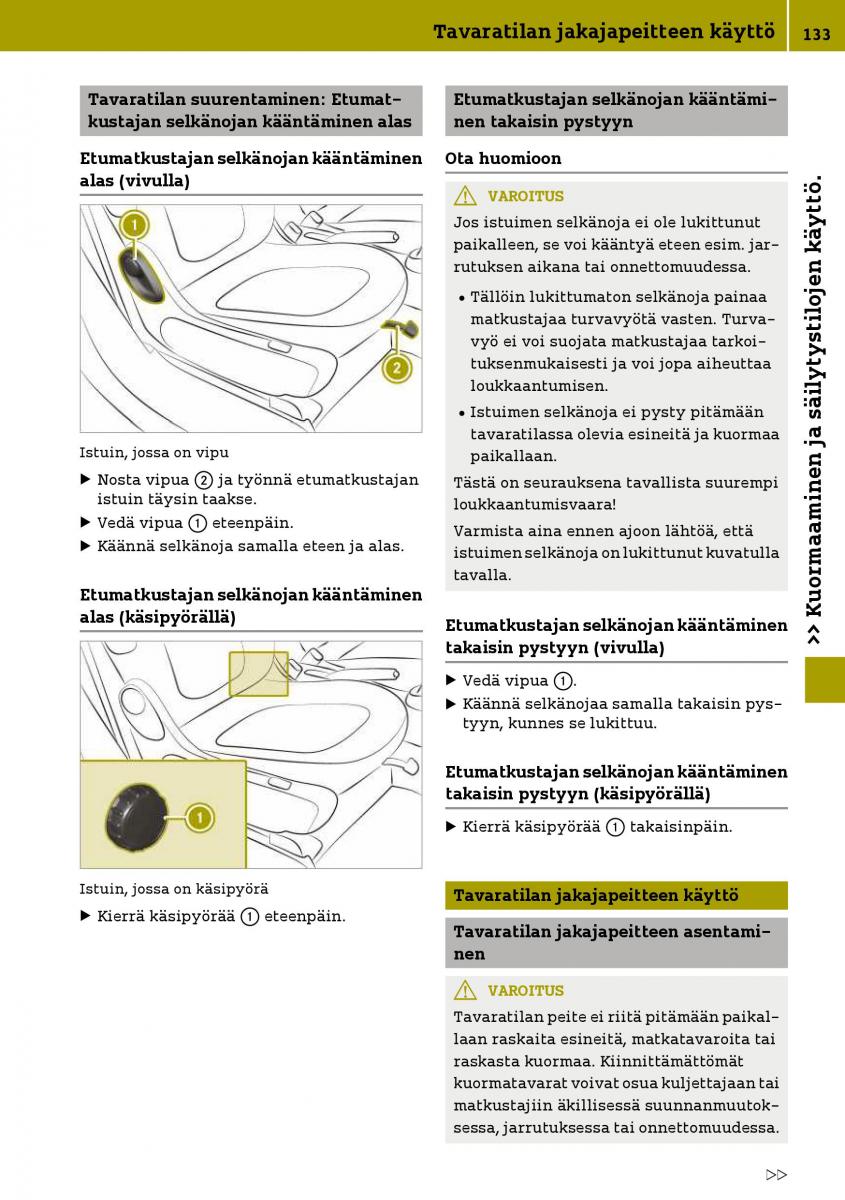 Smart Fortwo III 3 omistajan kasikirja / page 135