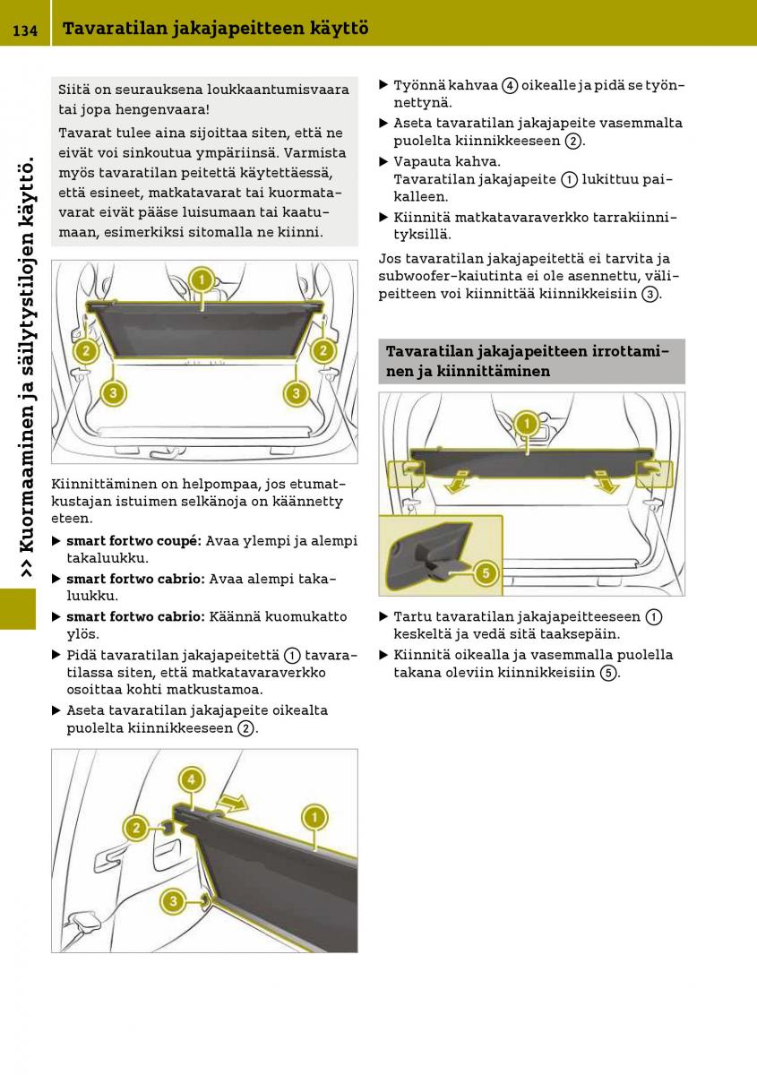 Smart Fortwo III 3 omistajan kasikirja / page 136