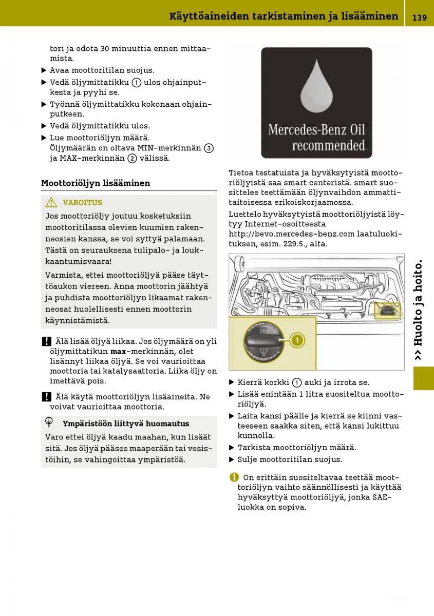 Smart Fortwo III 3 omistajan kasikirja / page 141