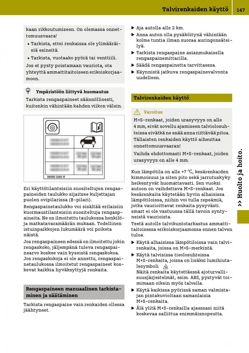 Smart Fortwo III 3 omistajan kasikirja / page 149