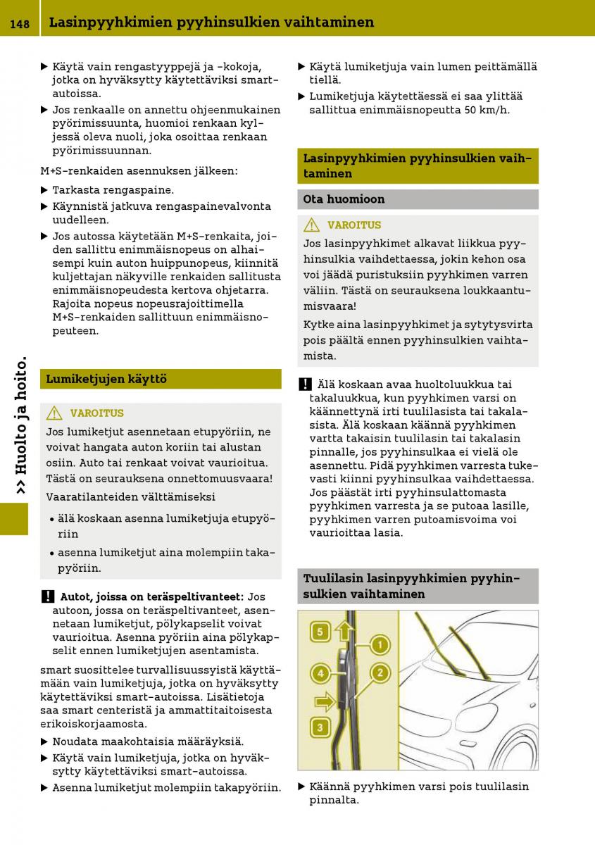 Smart Fortwo III 3 omistajan kasikirja / page 150