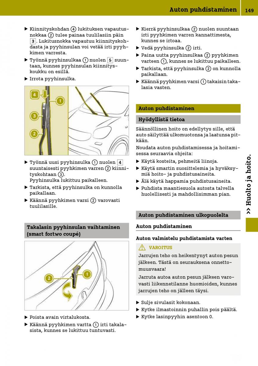 Smart Fortwo III 3 omistajan kasikirja / page 151