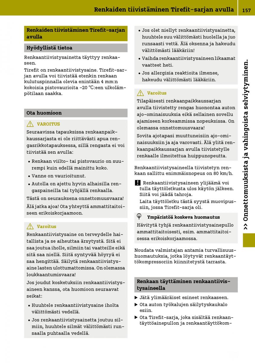 Smart Fortwo III 3 omistajan kasikirja / page 159