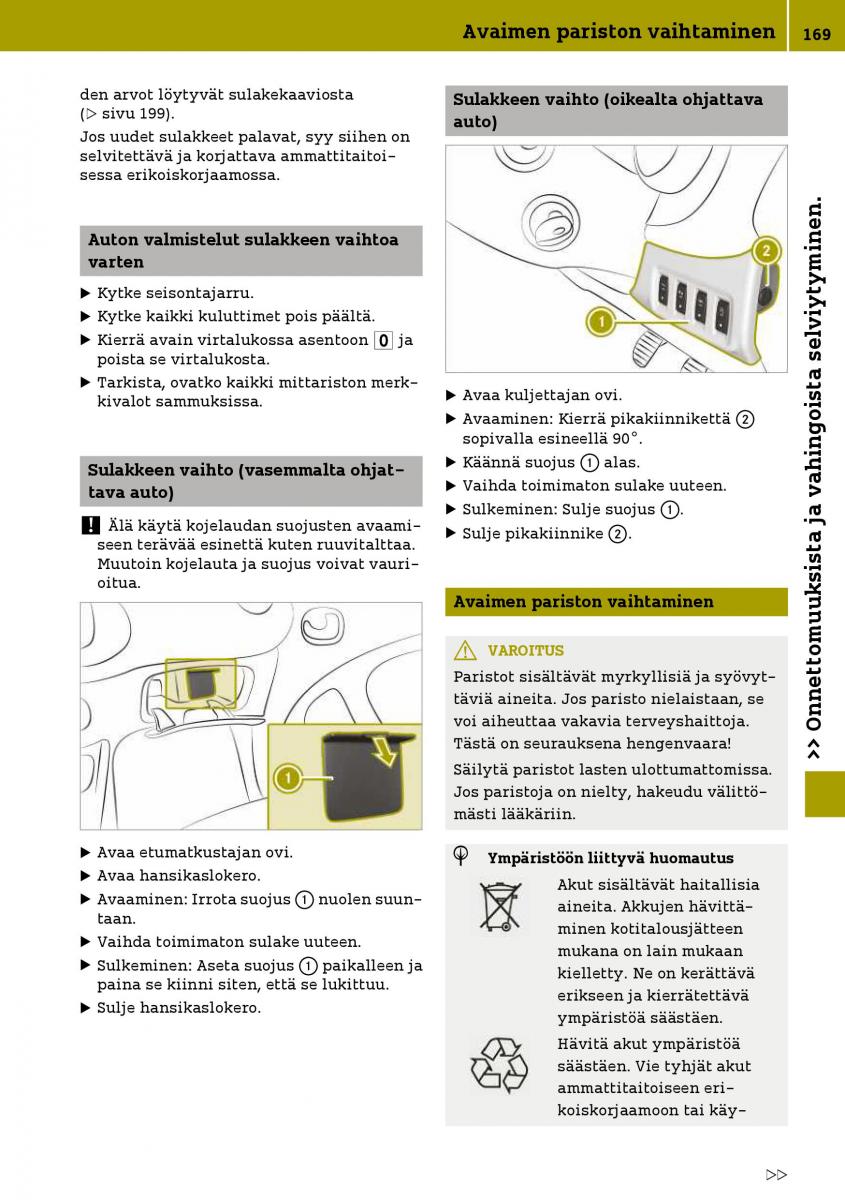 Smart Fortwo III 3 omistajan kasikirja / page 171