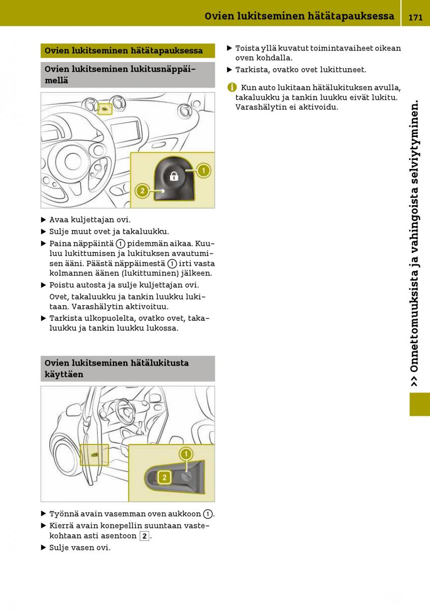 Smart Fortwo III 3 omistajan kasikirja / page 173