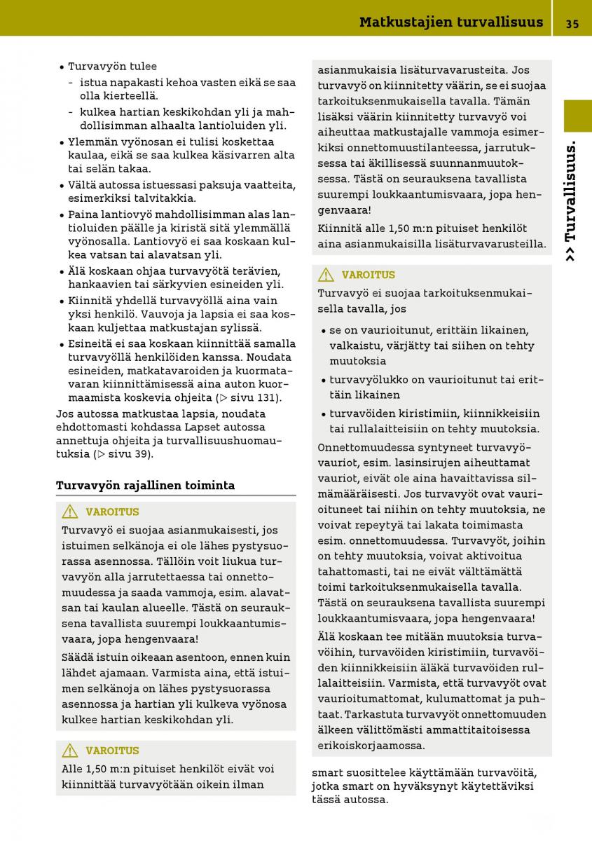 Smart Fortwo III 3 omistajan kasikirja / page 37