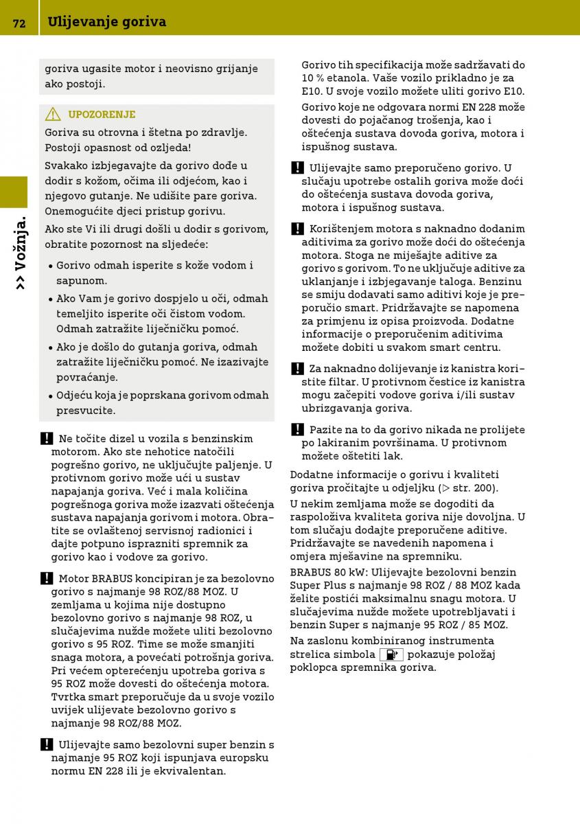 Smart Fortwo III 3 vlasnicko uputstvo / page 74