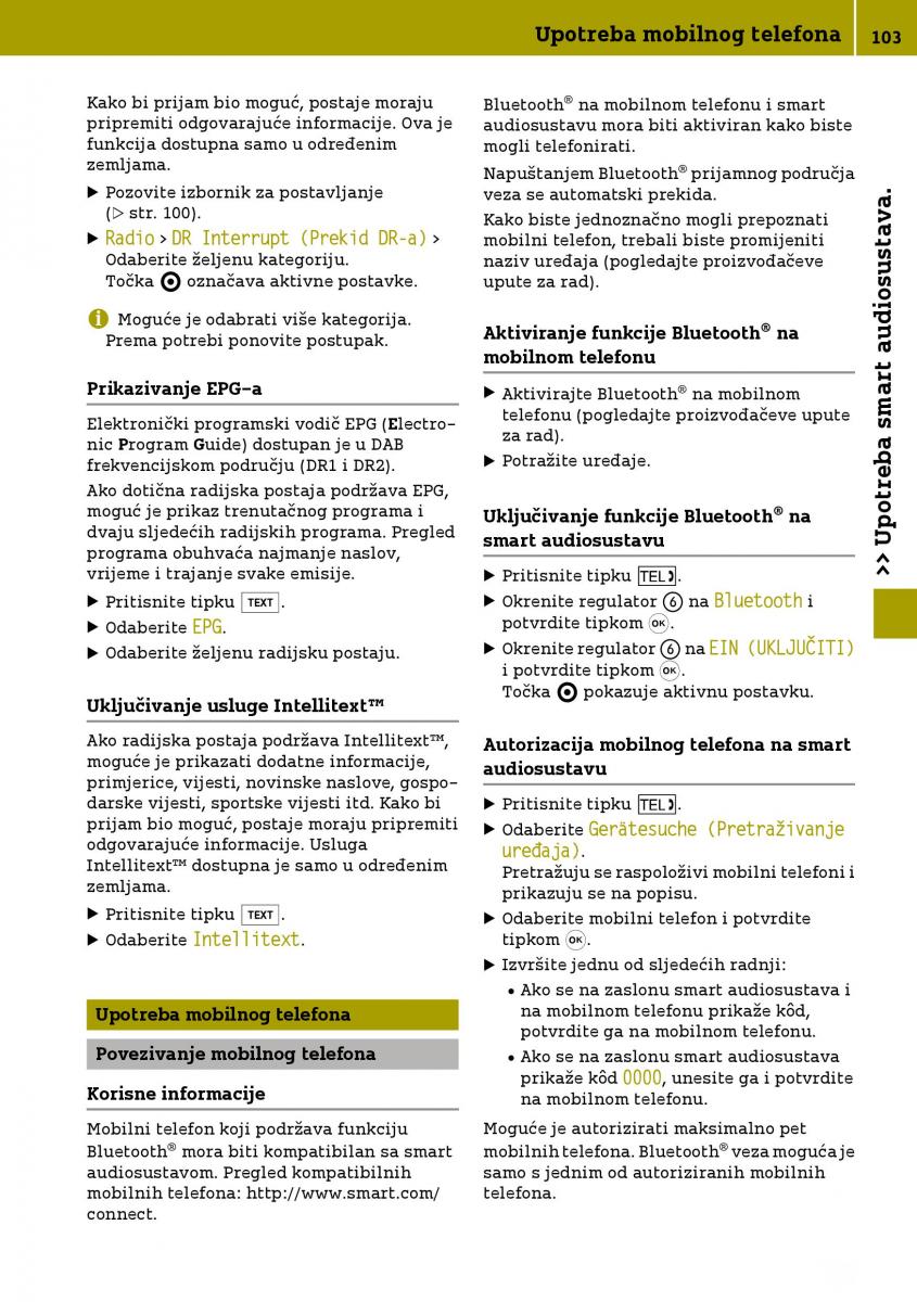 Smart Fortwo III 3 vlasnicko uputstvo / page 105