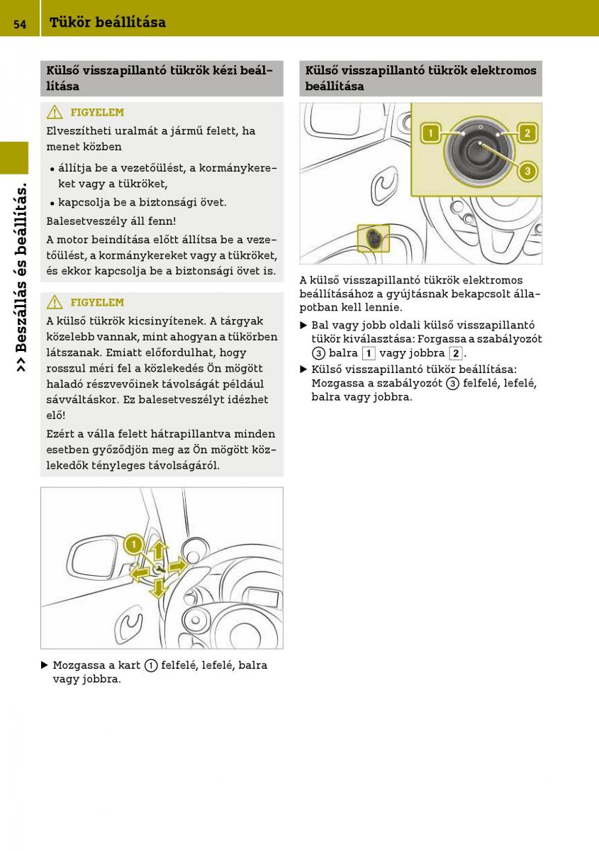 Smart Fortwo III 3 Kezelesi utmutato / page 56