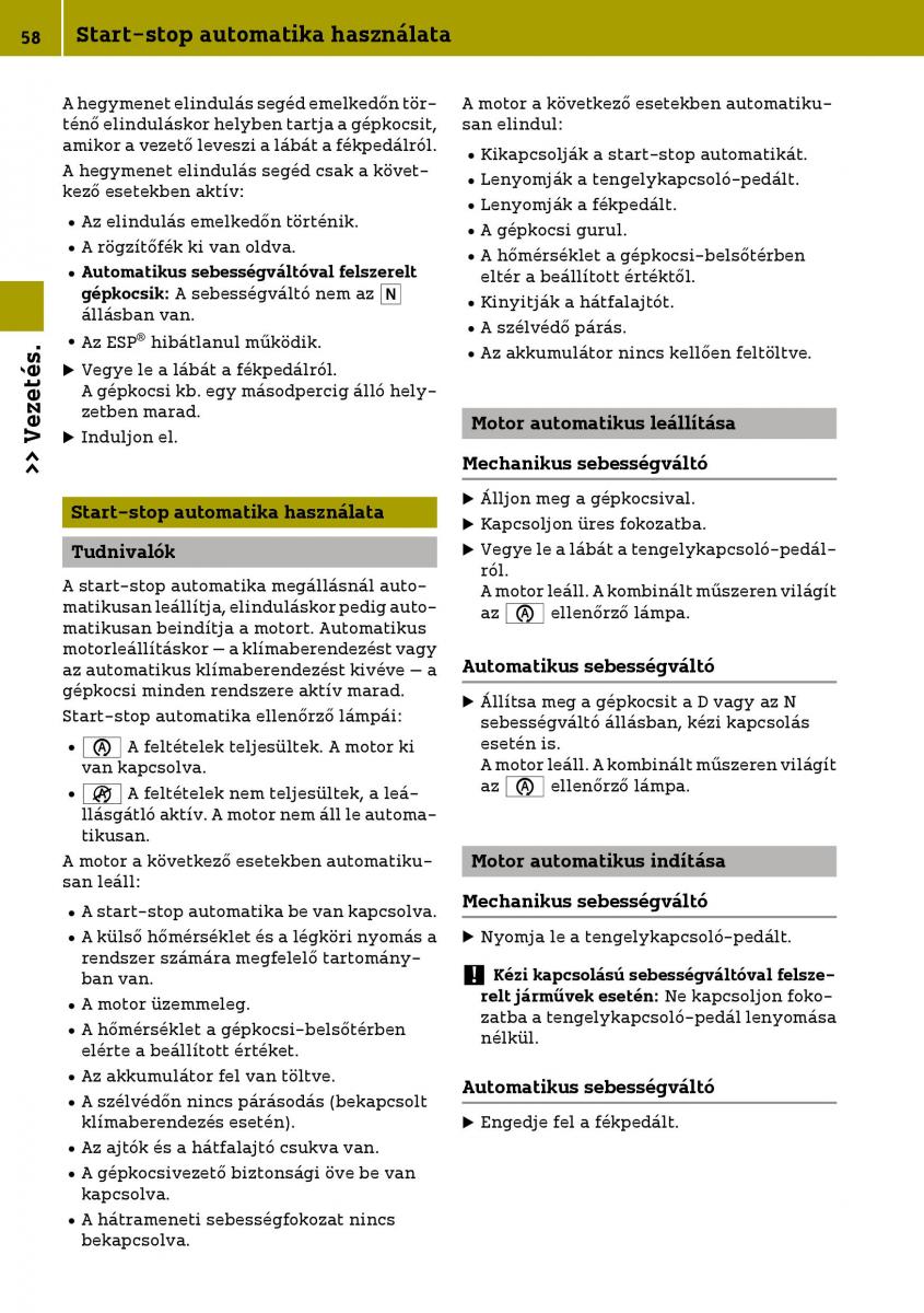 Smart Fortwo III 3 Kezelesi utmutato / page 60