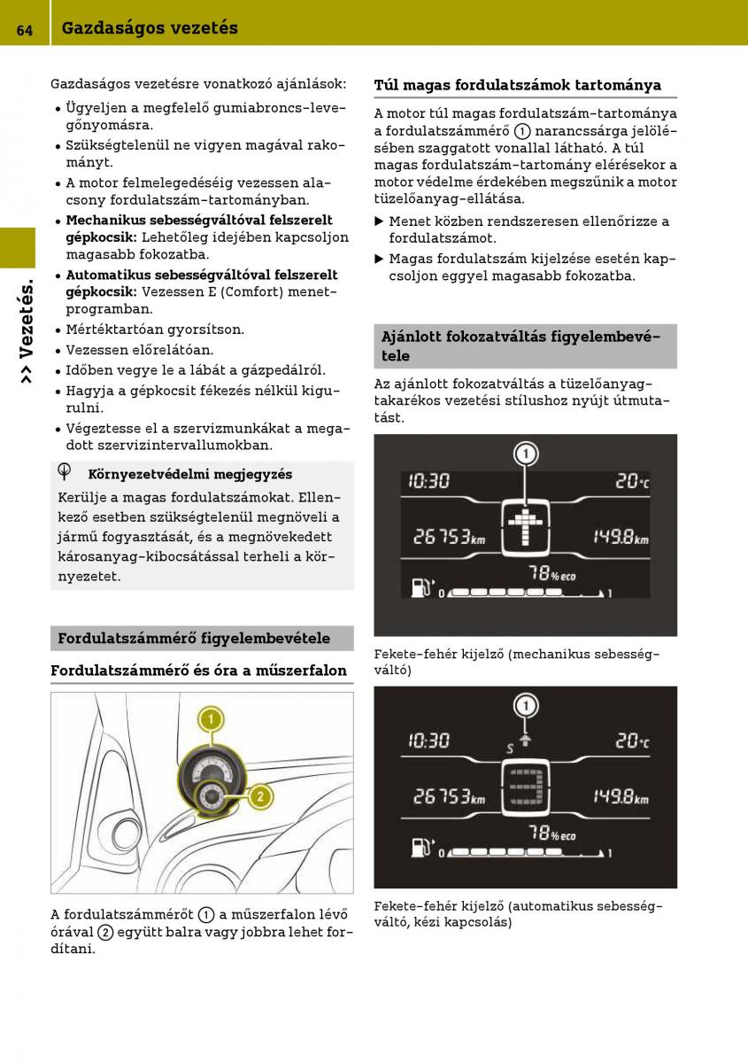 Smart Fortwo III 3 Kezelesi utmutato / page 66