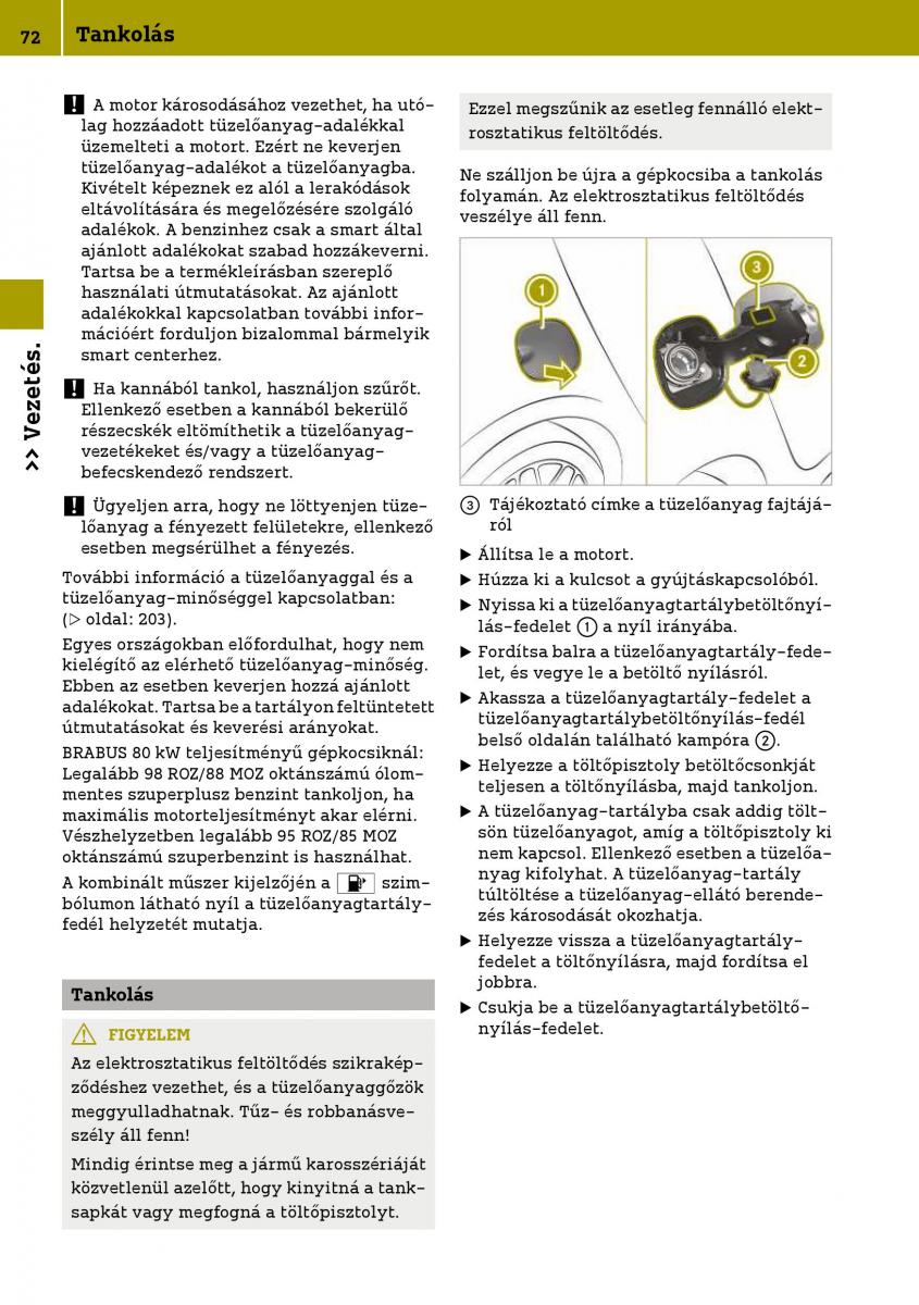 Smart Fortwo III 3 Kezelesi utmutato / page 74