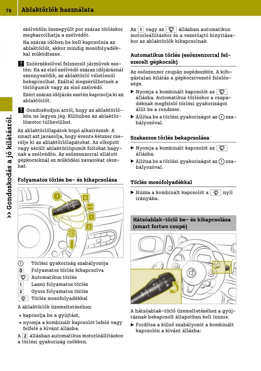 Smart Fortwo III 3 Kezelesi utmutato / page 78