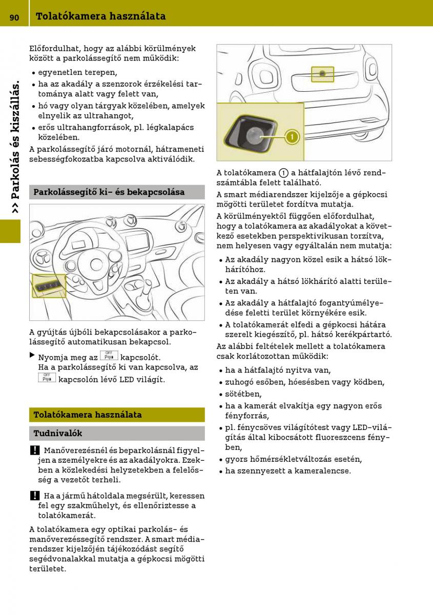 Smart Fortwo III 3 Kezelesi utmutato / page 92