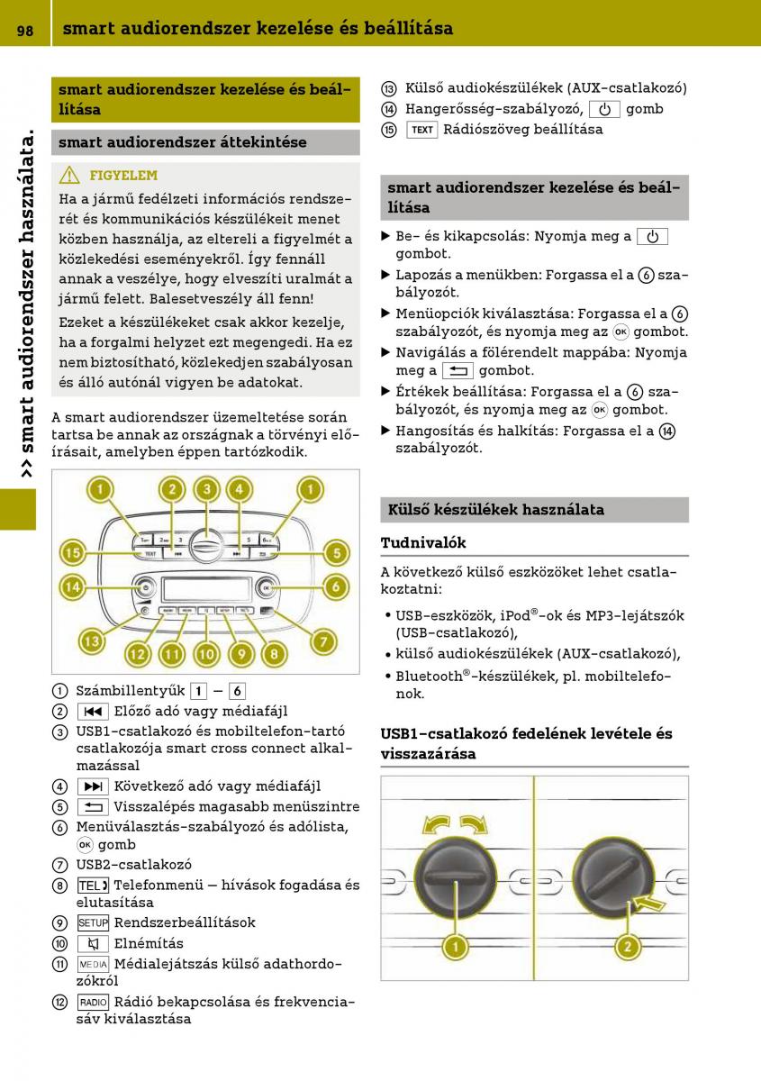 Smart Fortwo III 3 Kezelesi utmutato / page 100