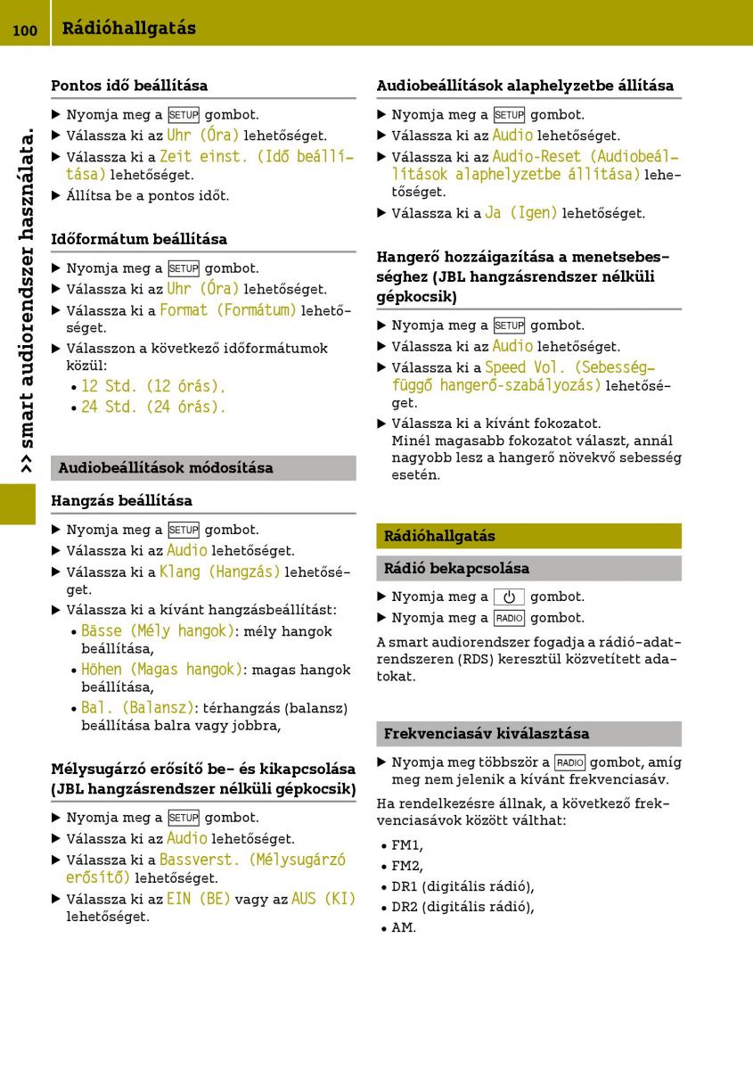 Smart Fortwo III 3 Kezelesi utmutato / page 102