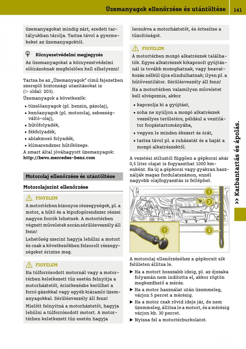 Smart Fortwo III 3 Kezelesi utmutato / page 143