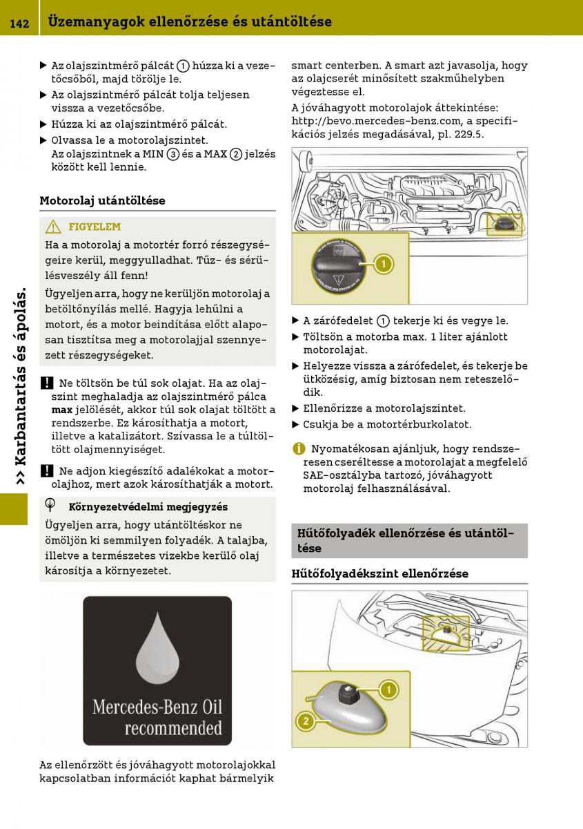 Smart Fortwo III 3 Kezelesi utmutato / page 144