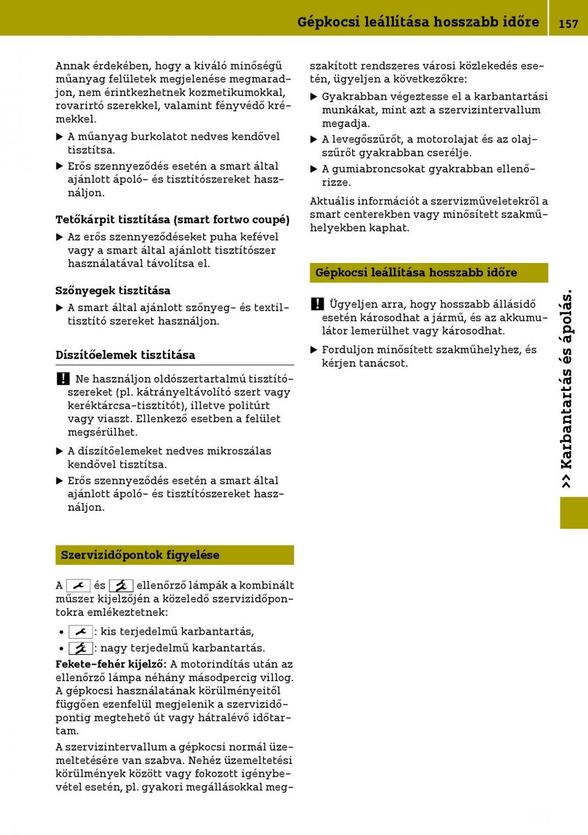 Smart Fortwo III 3 Kezelesi utmutato / page 159