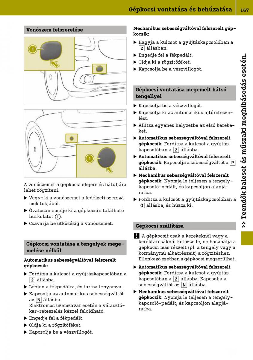 Smart Fortwo III 3 Kezelesi utmutato / page 169