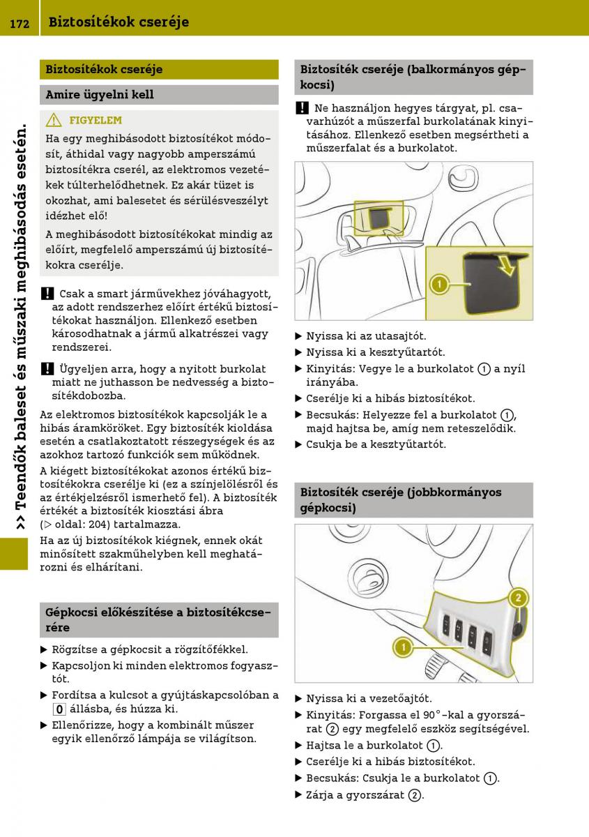 Smart Fortwo III 3 Kezelesi utmutato / page 174