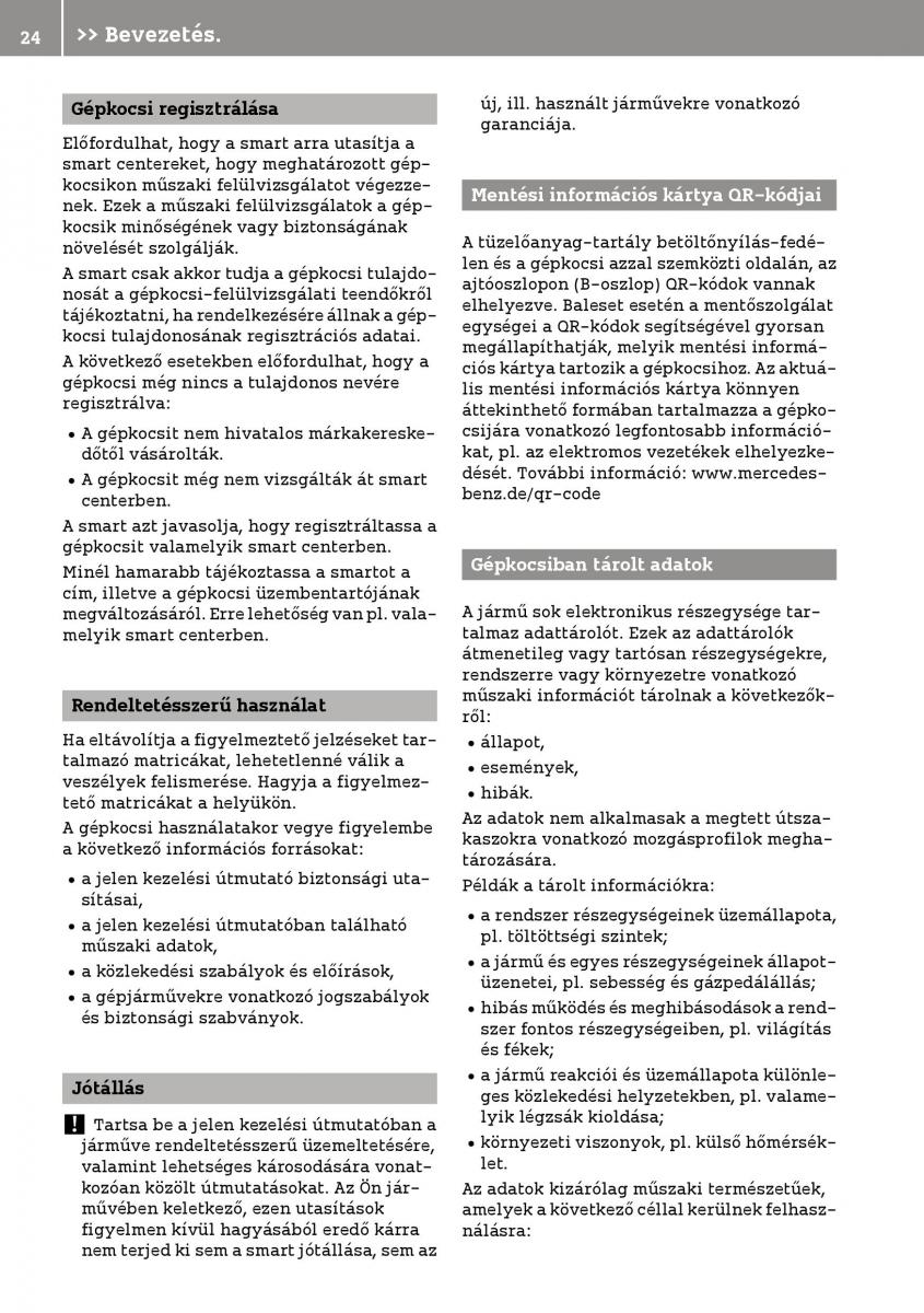 Smart Fortwo III 3 Kezelesi utmutato / page 26