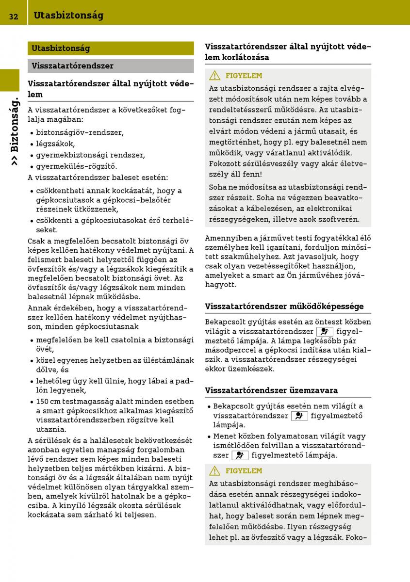 Smart Fortwo III 3 Kezelesi utmutato / page 34