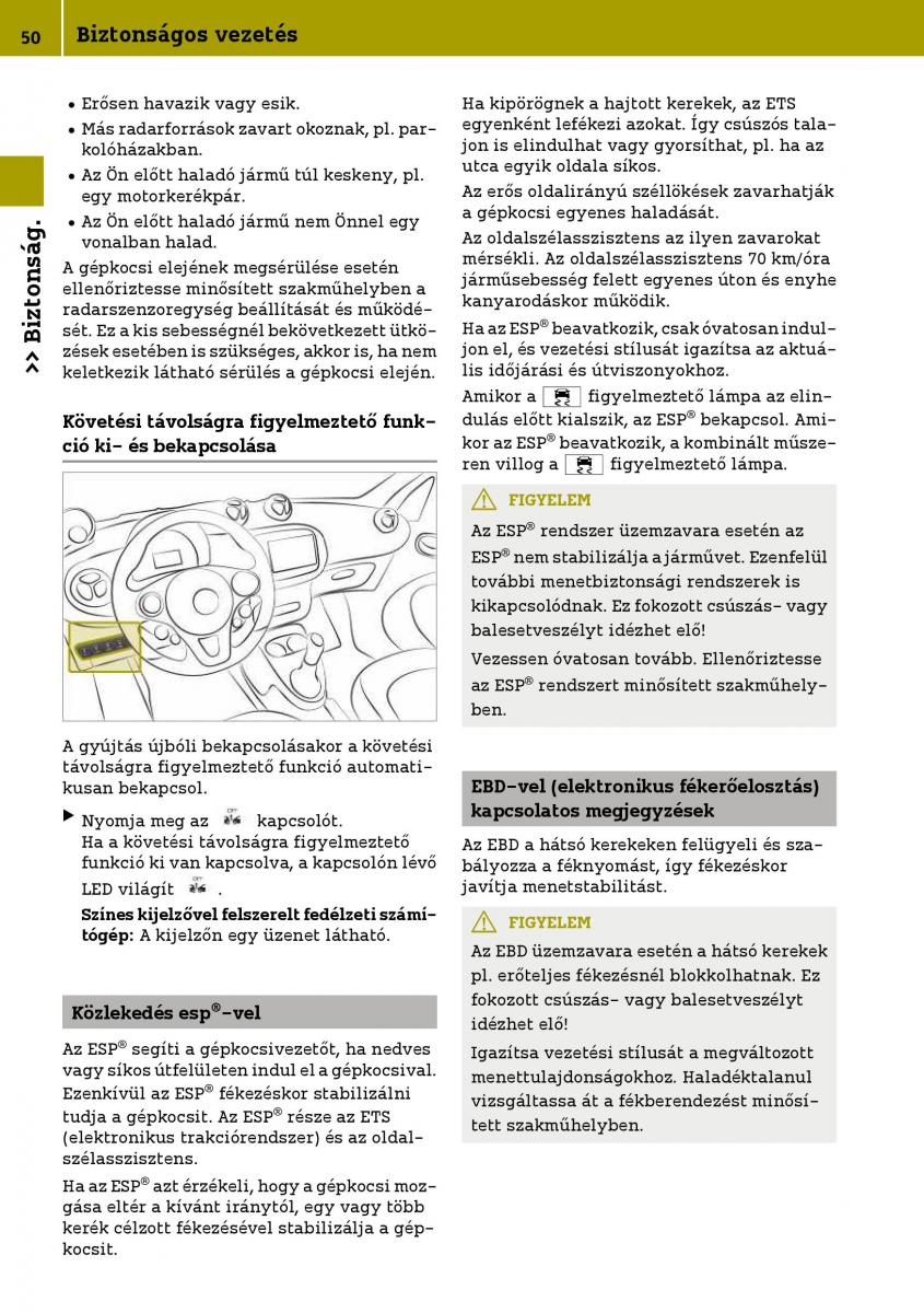 Smart Fortwo III 3 Kezelesi utmutato / page 52